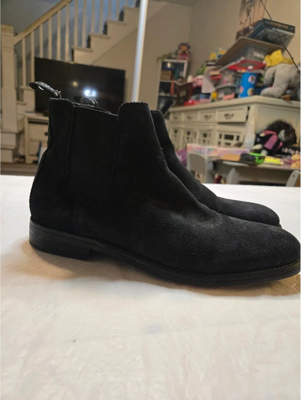 AllSaints Men's Black Suede Chelsea Boots – Size 11 / EU 44